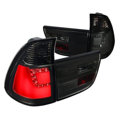 Fits 2000-2006 BMW E53 X5 LED Tail Lights (Chrome Housing/Smoked Lens)