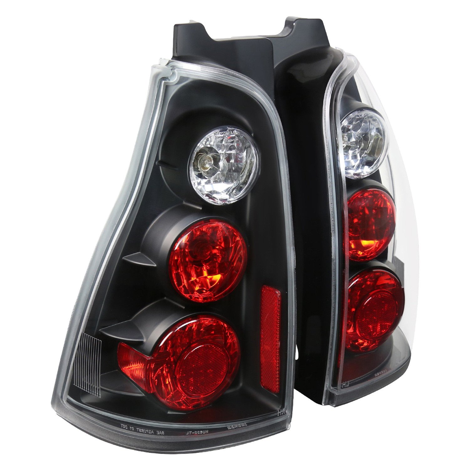 Fits 2003-2005 Toyota 4Runner Tail Lights (Matte Black Housing/Clear Lens)