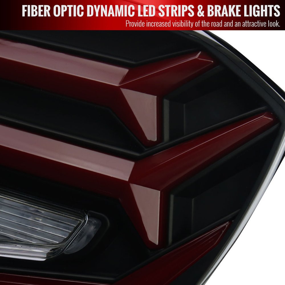 Fits 2018-2022 Honda Accord Sedan Red LED Sequential Signal Tail Lights (Matte Black Housing/Smoked Lens) - Image 7