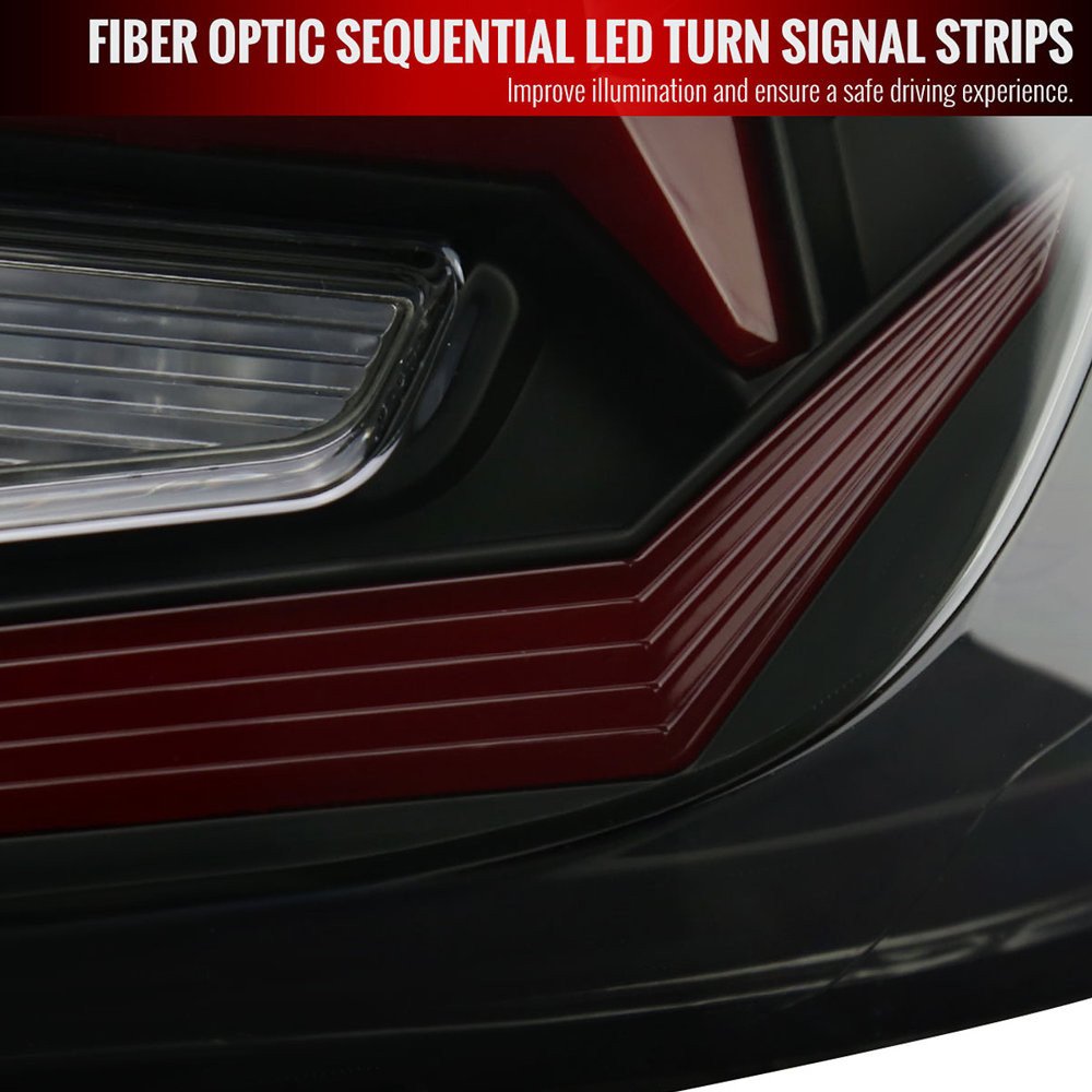 Fits 2018-2022 Honda Accord Sedan Red LED Sequential Signal Tail Lights (Matte Black Housing/Smoked Lens) - Image 6