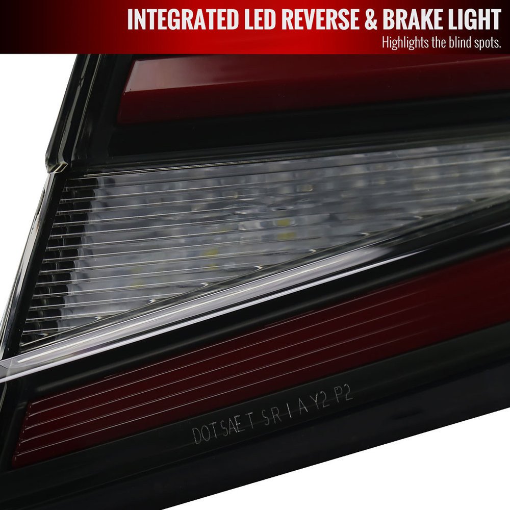 Fits 2018-2022 Honda Accord Sedan Red LED Sequential Signal Tail Lights (Matte Black Housing/Smoked Lens) - Image 5