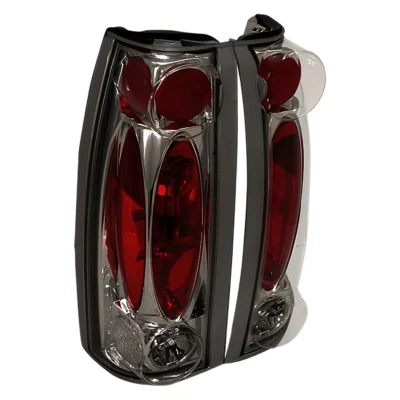 Fits 1988-2000 Chevrolet C/K C10/Silverado/Tahoe/Suburban GMC Sierra/Jimmy/Yukon Tail Lights (Chrome Housing/Smoked Lens)