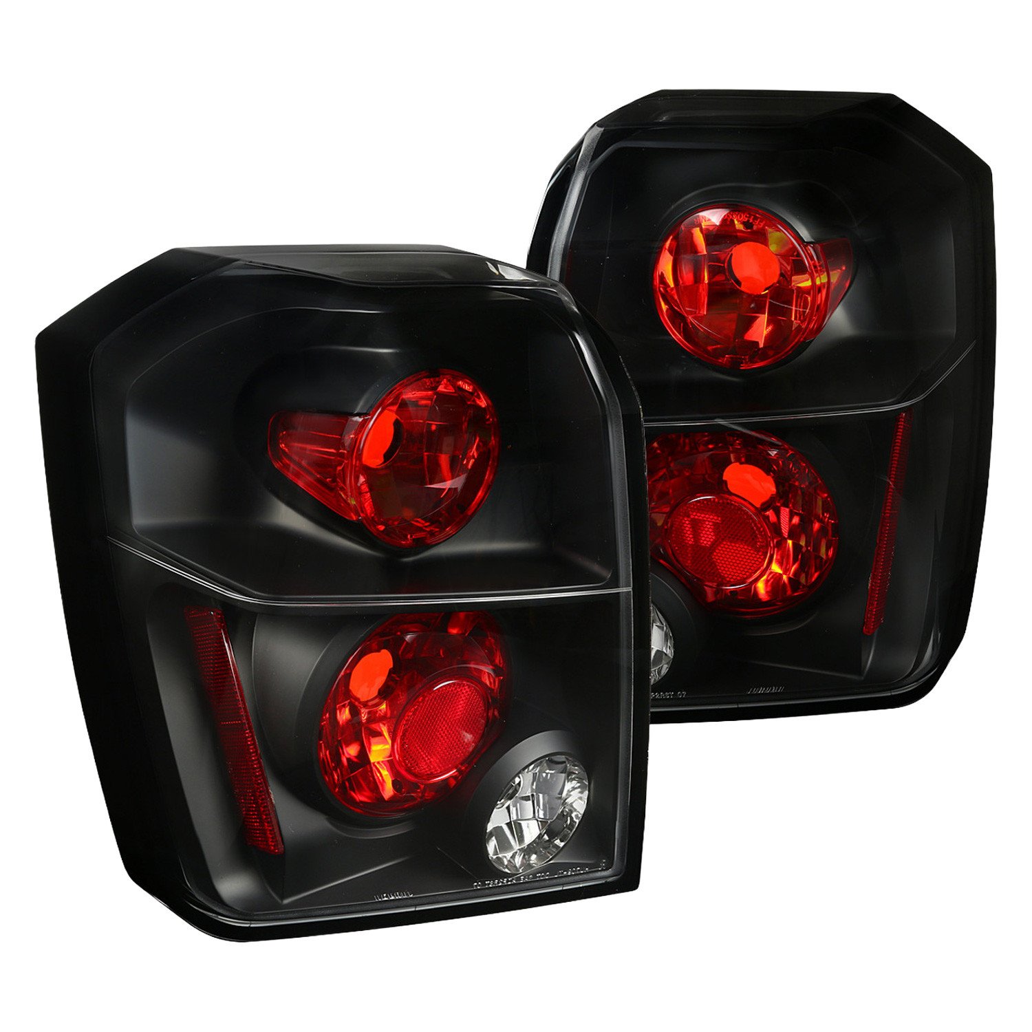 Fits 2007-2012 Dodge Caliber Tail Lights (Matte Black Housing/Clear Lens)