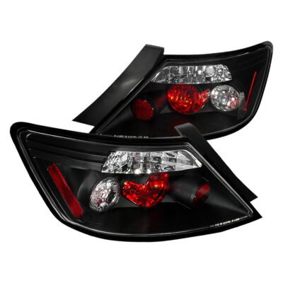 Fits 2006-2011 Honda Civic Coupe Tail Lights (Matte Black Housing/Clear Lens)