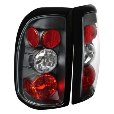 Fits 1997-2004 Dodge Dakota Tail Lights (Matte Black Housing/Clear Lens)