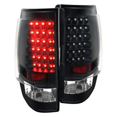 Fits 2007-2014 Chevrolet Tahoe/Suburban LED Tail Lights (Matte Black Housing/Clear Lens)