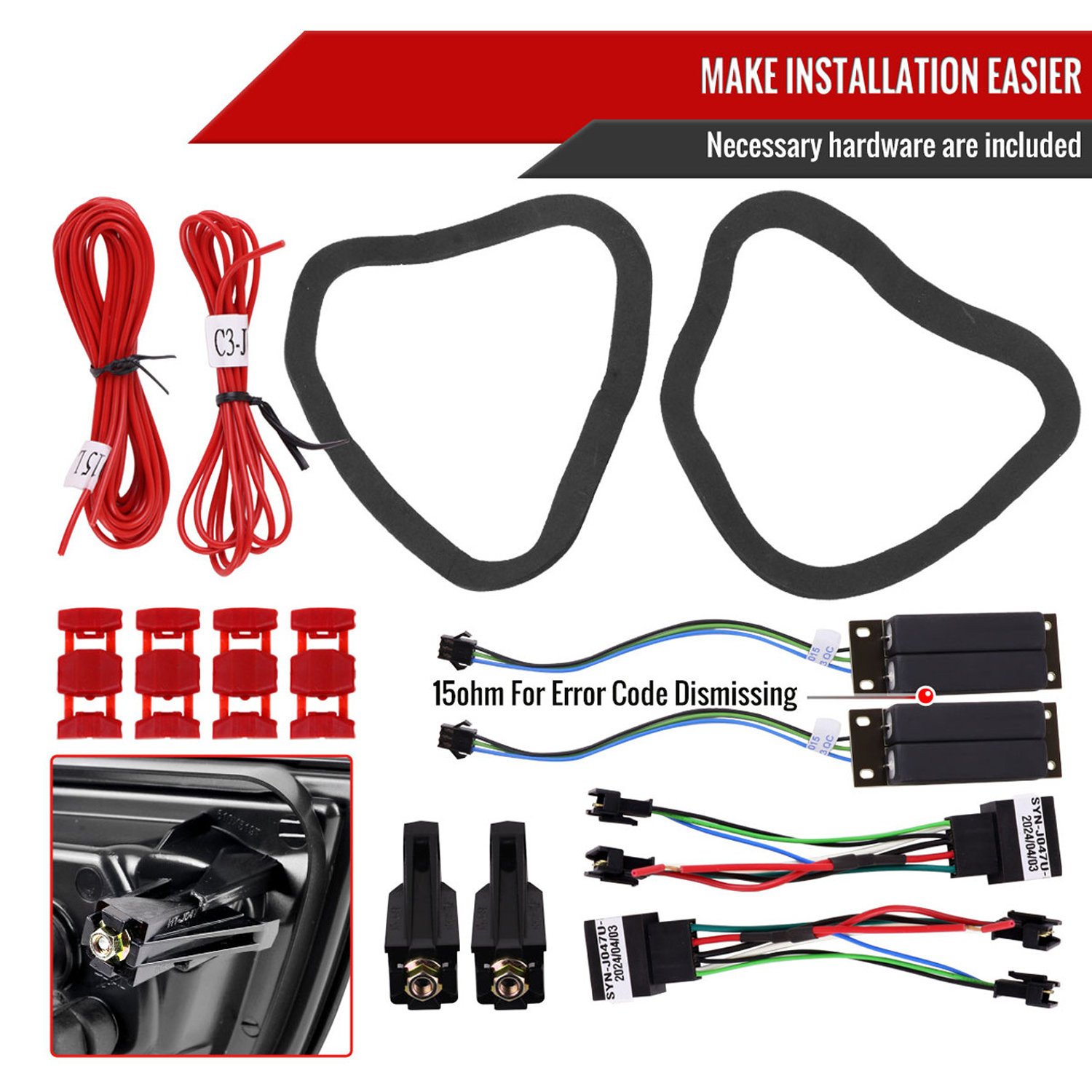 Fits 2009-2011 BMW E90 3-Series 4Dr Sedan LED Tail Light (Glossy Black Housing/Clear Lens) - Image 4