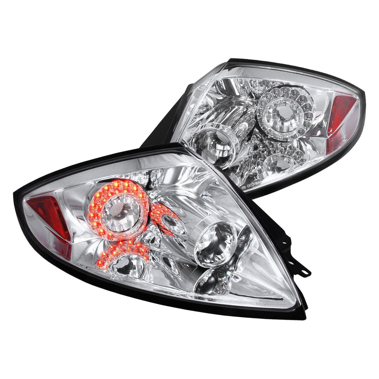 Fits 2006-2011 Mitsubishi Eclipse LED Tail Lights (Chrome Housing/Clear Lens)
