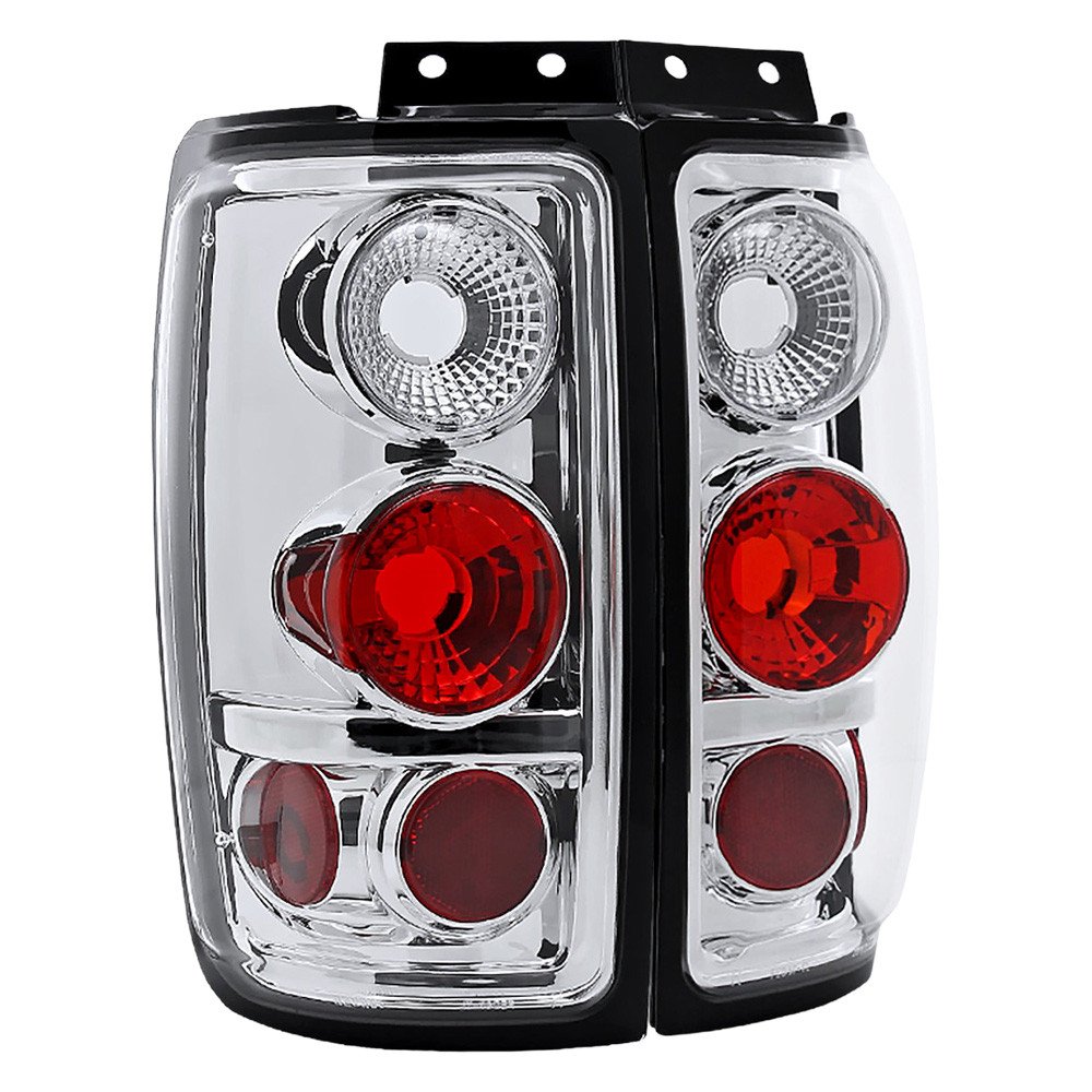 Fits 1997-2002 Ford Expedition Tail Lights (Chrome Housing/Clear Lens)