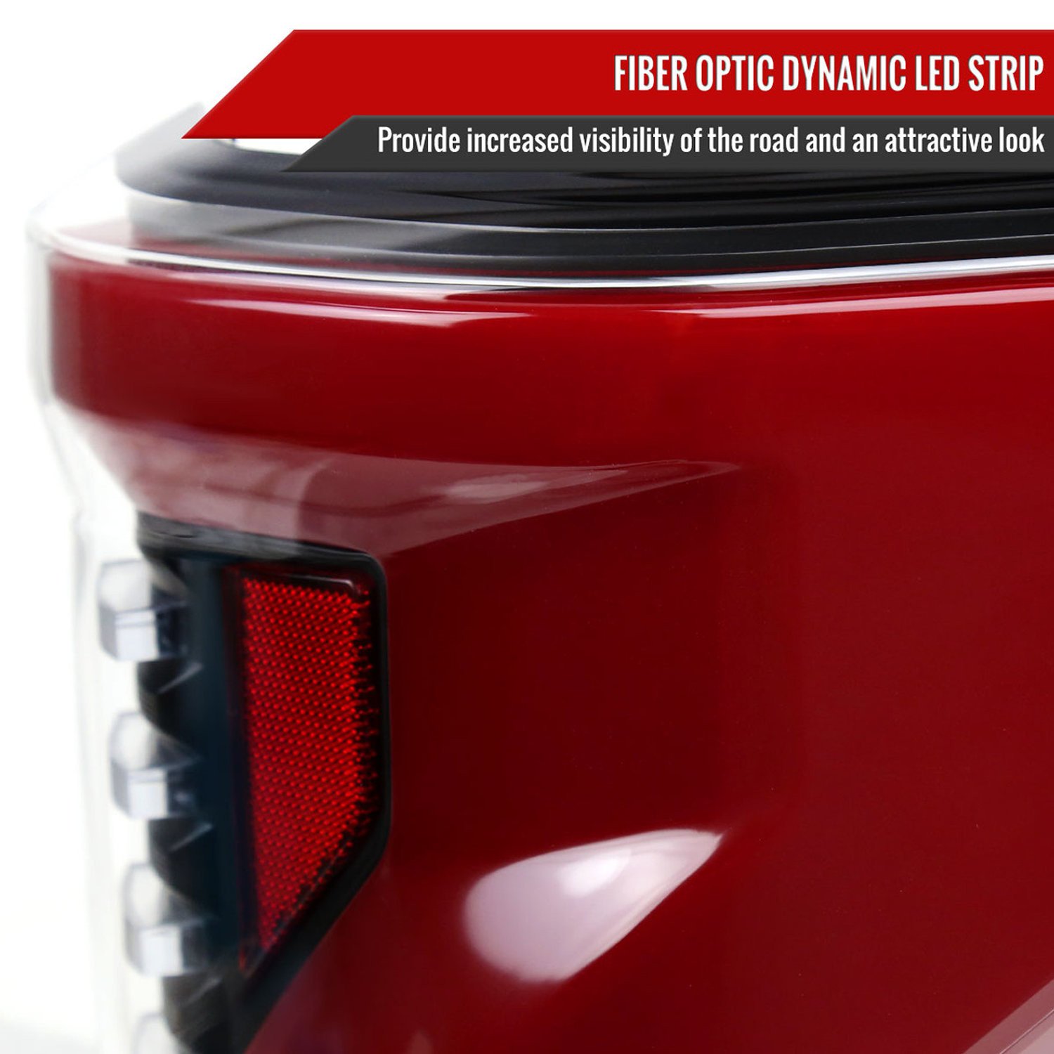 Fits 2015-2017 Ford F-150 Sequential Turn Signal Animated Red LED Bar Tail Lights (Matte Black Housing/Clear Lens) - Image 5
