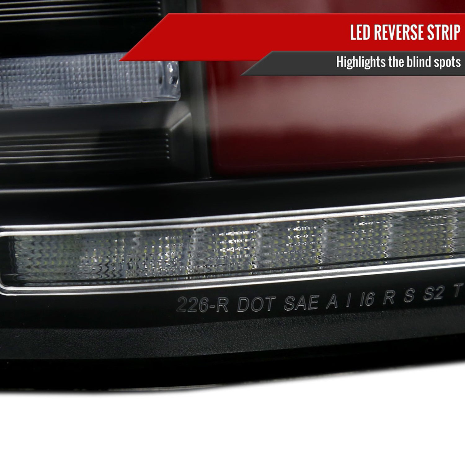 Fits 2015-2017 Ford F-150 Sequential Turn Signal Animated Red LED Bar Tail Lights (Matte Black Housing/Clear Lens) - Image 3