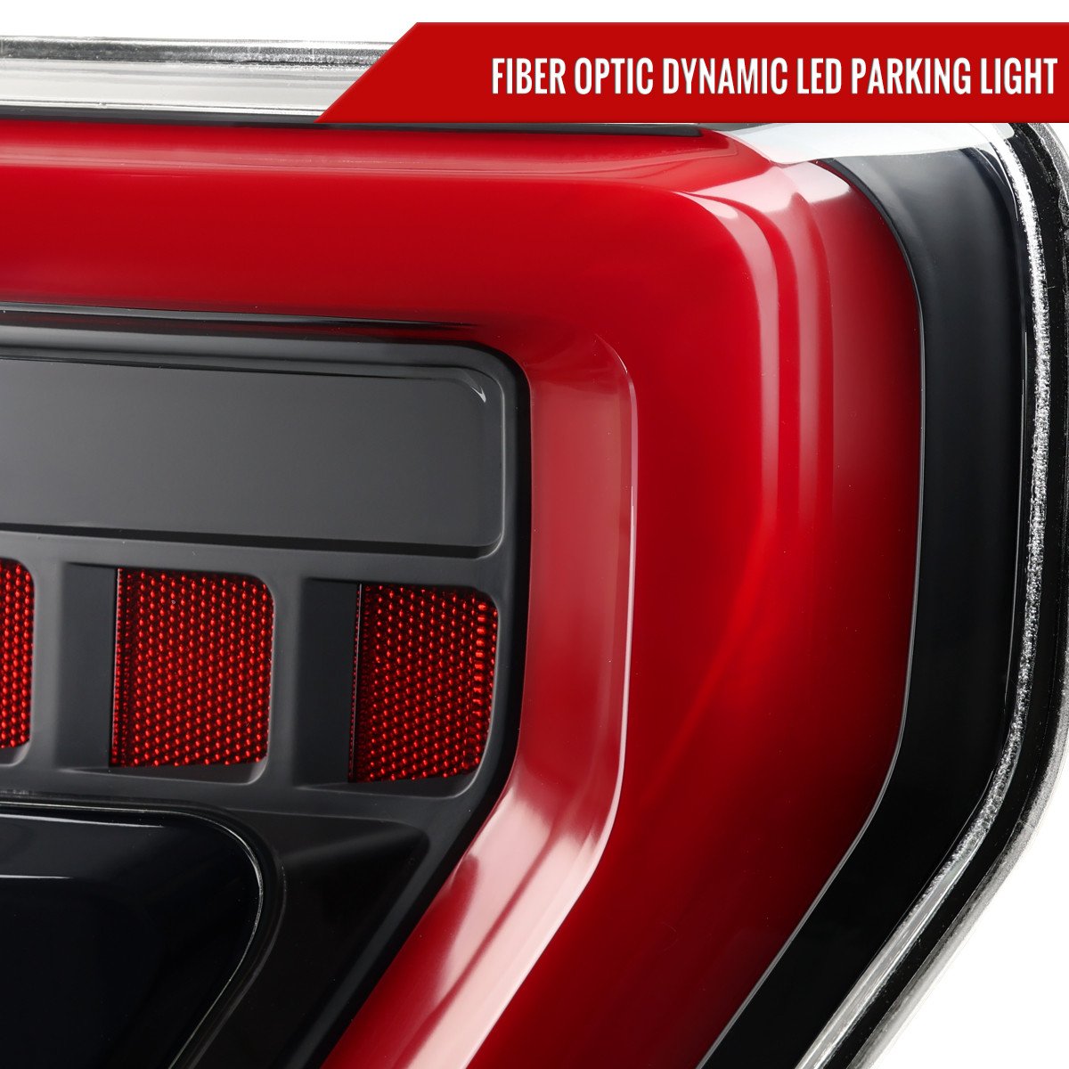 Fits 2021–2023 Ford F-150 Red LED Tail Lights w/ Switchback Sequential Turn Signals (Matte Black Housing / Clear Lens) - Image 6