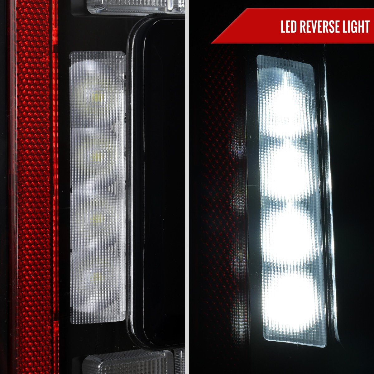 Fits 2021–2023 Ford F-150 Red LED Tail Lights w/ Switchback Sequential Turn Signals (Matte Black Housing / Clear Lens) - Image 4