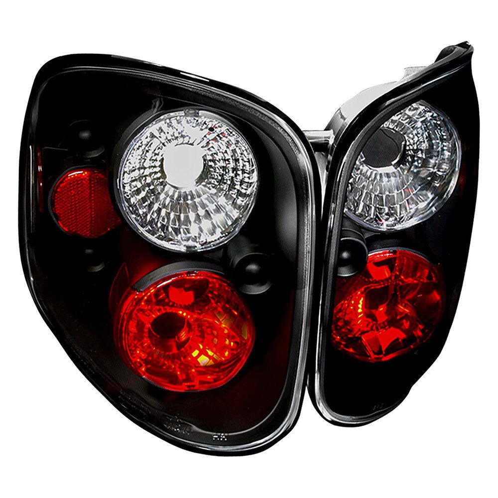 Fits 1997-2004 Ford F-150 Flareside Tail Lights (Matte Black Housing/Clear Lens)