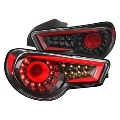 Fits 2012-2016 Scion FRS/ Subaru BRZ/ Toyota 86 LED Tail Lights (Satin Black Housing/Clear Lens)