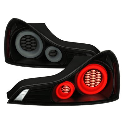 Fits 2008-2013 Infiniti G37/2014-2015 Q60 Coupe/Convertible LED Tail Lights w/ Switchback Sequential Turn Signals (Black Housing / Smoked Lens)