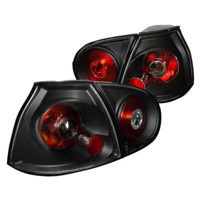 Fits 2006-2009 Volkswagen Golf GTI Mk5/Rabbit/R32 Tail Lights (Matte Black Housing/Clear Lens)