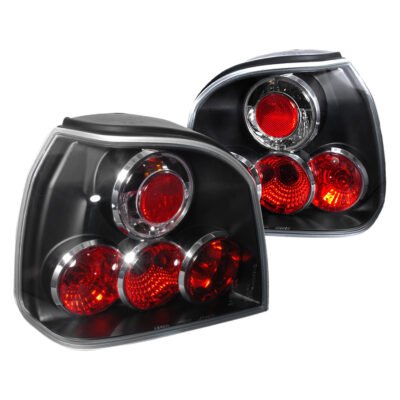 Fits 1993-1998 Volkswagen Golf Mk3 Tail Lights (Matte Black Housing/Clear Lens)