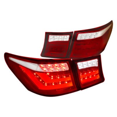 Fits 2007-2009 Lexus LS460 LED Tail Lights & Trunk Lights (Chrome Housing/Red Lens)