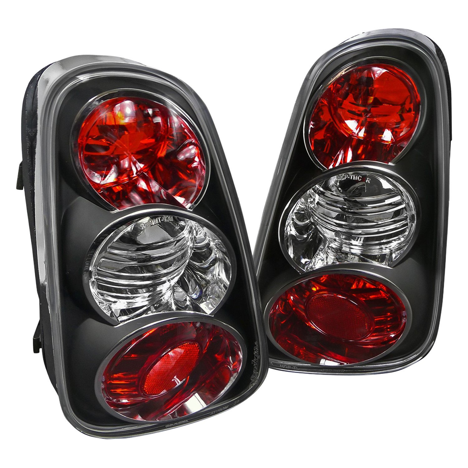 Fits 2002-2004 Mini Cooper Tail Lights (Matte Black Housing/Clear Lens)