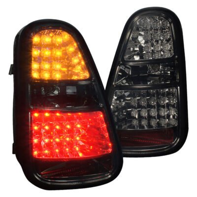 Fits 2005-2006 Mini Cooper S LED Tail Lights (Chrome Housing/Smoked Lens)