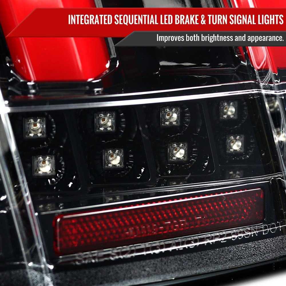 Fits 1999-2004 Ford Mustang Sequential LED Tail Lights (Jet Black Housing/Clear Lens) - Image 5
