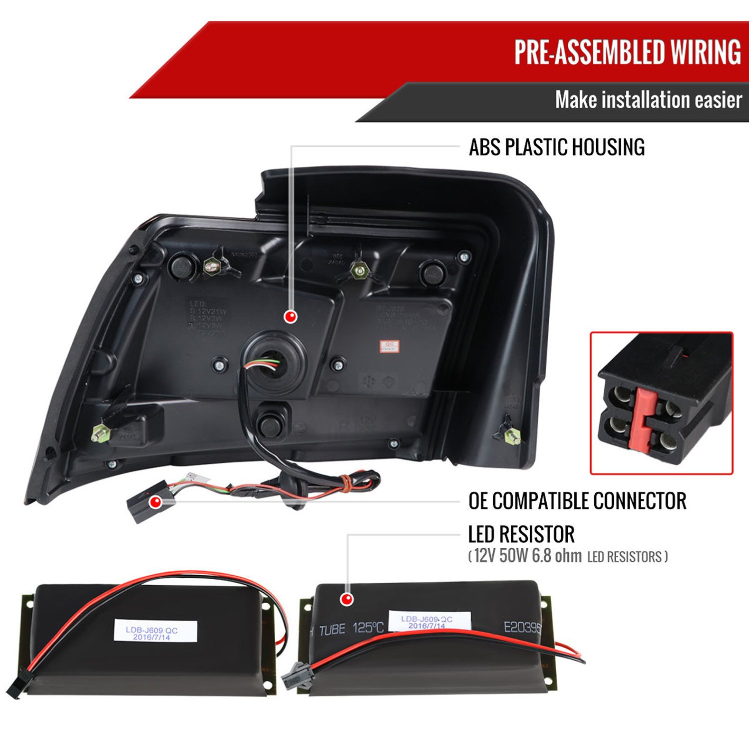Fits 1999-2004 Ford Mustang Sequential LED Tail Lights (Jet Black Housing/Clear Lens) - Image 2