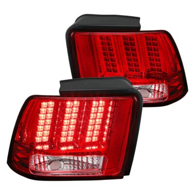 Fits 1999-2004 Ford Mustang Sequential LED Tail Lights - RS (Chrome Housing/Red Lens)