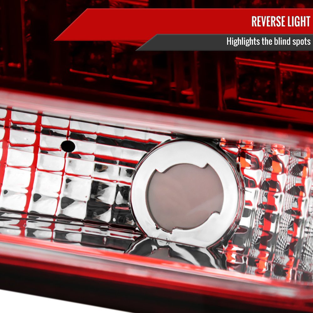 Fits 1999-2004 Ford Mustang Sequential LED Tail Lights - RS (Chrome Housing/Red Lens) - Image 5
