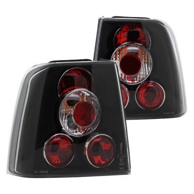 Fits 1998-2001 Volkswagen Passat Sedan Tail Lights (Matte Black Housing/Clear Lens)
