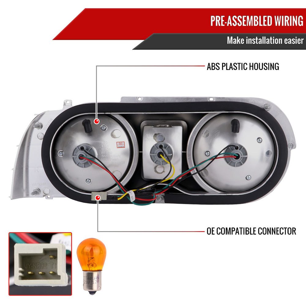 Fits 1989-1994 Nissan Skyline GT R32 JDM Red LED Tail Lights (Chrome Housing/Red Lens) - Image 3