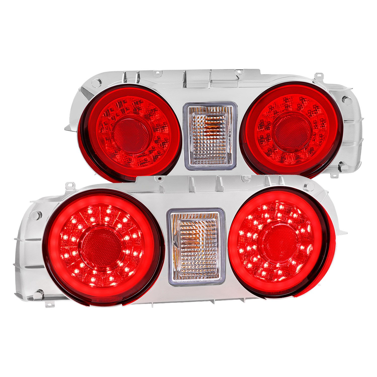 Fits 1989-1994 Nissan Skyline GT R32 JDM Red LED Tail Lights (Chrome Housing/Red Lens)