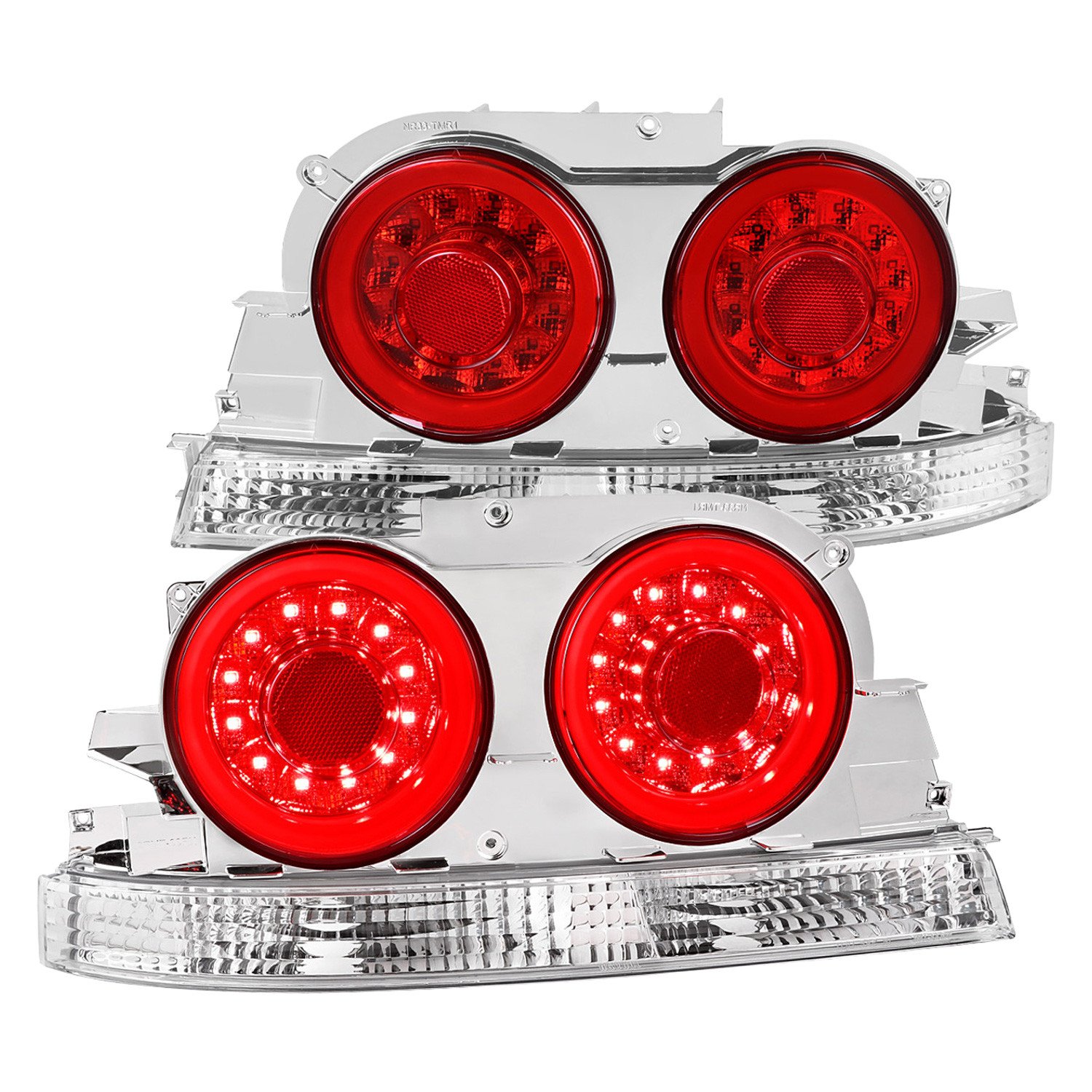 Fits 1995-1998 Nissan Skyline GT R33 JDM Red LED Tail Lights (Chrome Housing/Red Lens)