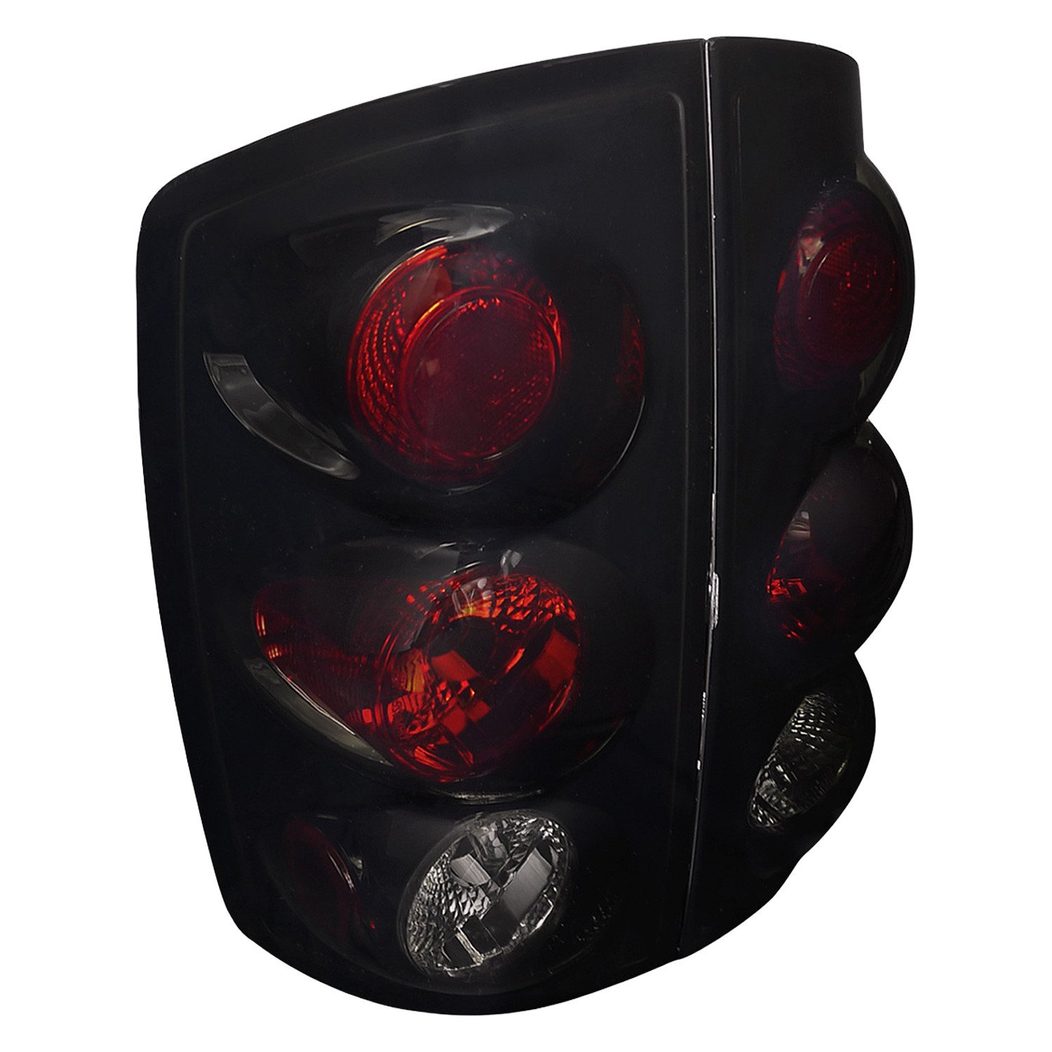 Fits 2002-2006 Dodge RAM Tail Lights (Glossy Black Housing/Smoked Lens)