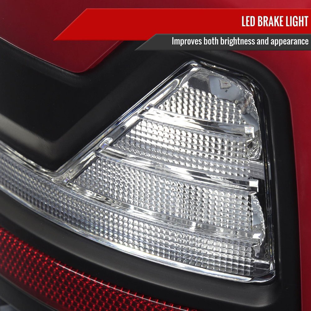Fits 2002-2006 Dodge RAM 1500/2500/3500 Red LED Bar Tail Lights (Matte Black Housing/Clear Lens) - Image 6