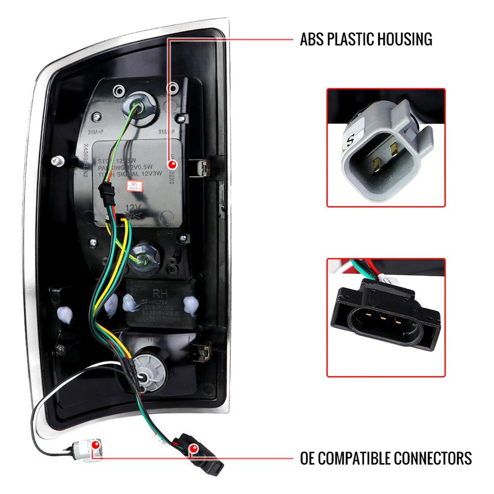 Fits 2007-2009 Dodge RAM 1500/2500/3500 LED Tail Lights (Matte Black Housing/Clear Lens) - Image 3