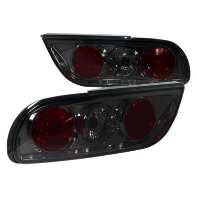 Fits 1989-1994 Nissan 240SX S13 Hatchback Tail Lights (Chrome Housing/Smoked Lens)