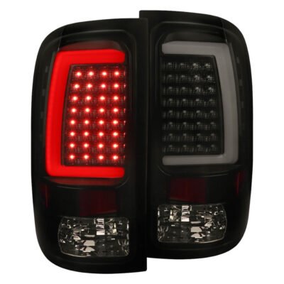 Fits 2007-2013 GMC Sierra 1500/ 2007-2014 Sierra 2500HD 3500HD LED Tail Lights (Glossy Black Housing/Smoked Lens)