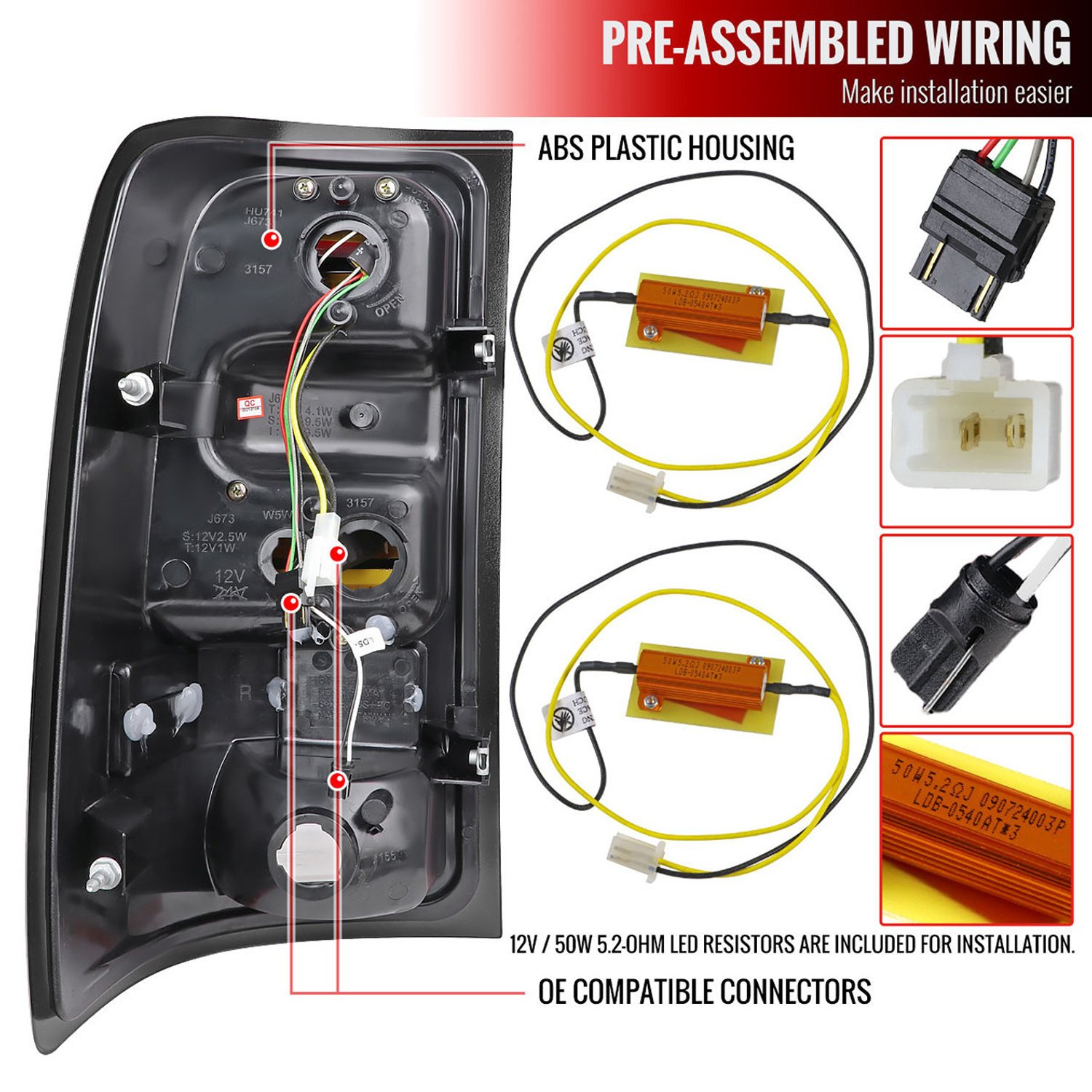 Fits 2007-2013 GMC Sierra 1500/ 2007-2014 Sierra 2500HD 3500HD LED Tail Lights (Glossy Black Housing/Smoked Lens) - Image 4