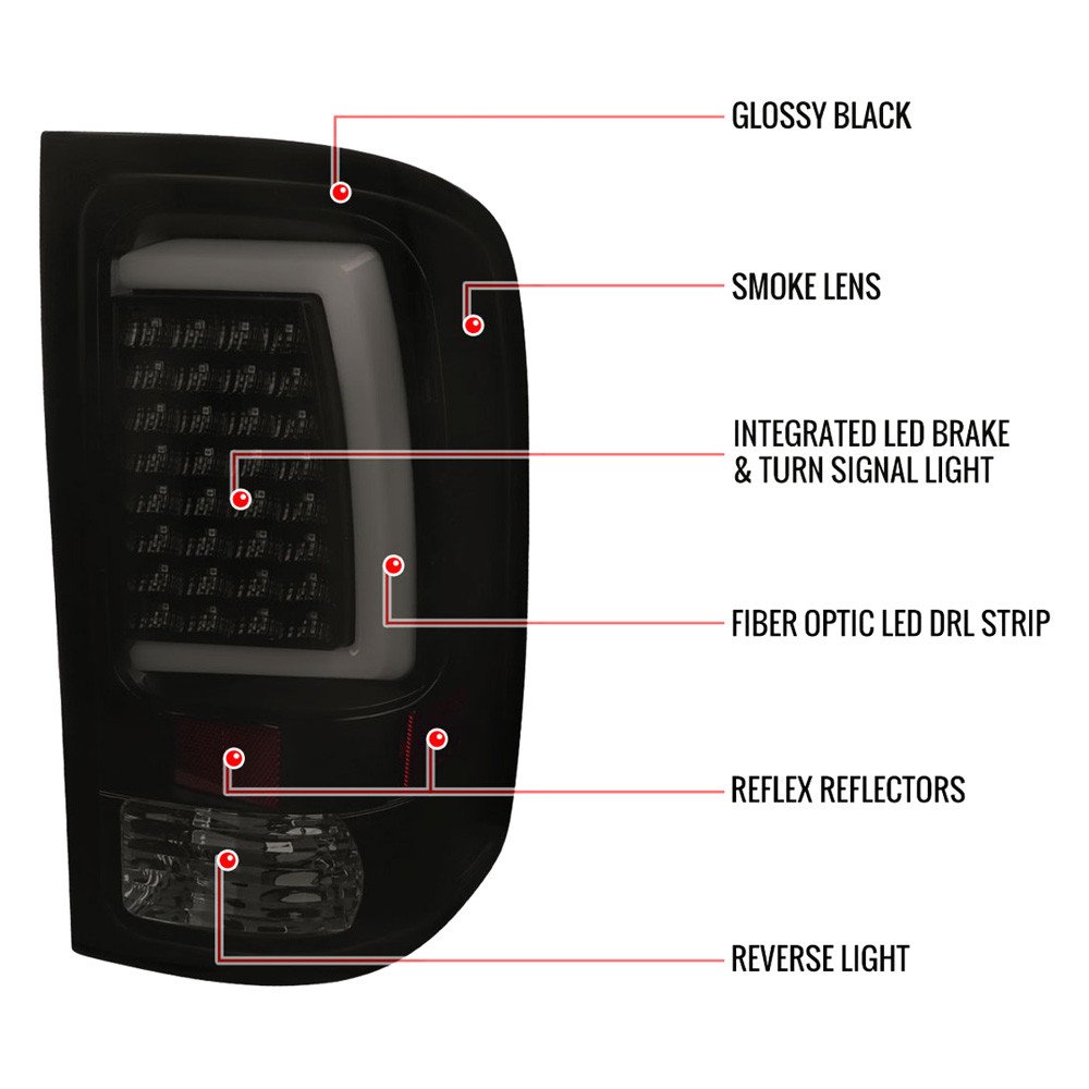 Fits 2007-2013 GMC Sierra 1500/ 2007-2014 Sierra 2500HD 3500HD LED Tail Lights (Glossy Black Housing/Smoked Lens) - Image 3
