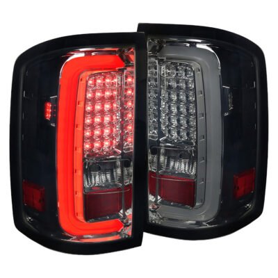 Fits 2014-2018 GMC Sierra 1500/2500HD/3500HD LED Tail Lights (Chrome Housing/Smoked Lens)