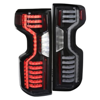 Fits 2019-2026 Chevrolet Silverado 1500 / 2020-2023 Silverado 2500HD/3500HD LED Tail Lights (Matte Black Housing/Clear Lens)