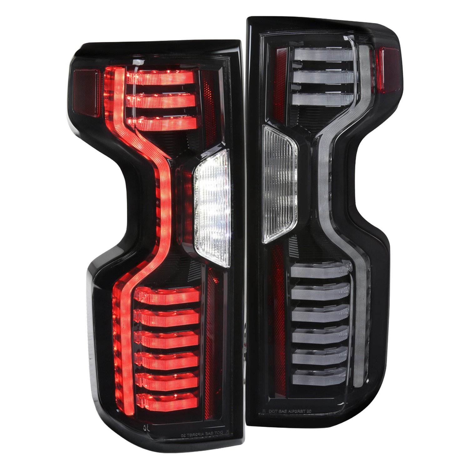 Fits 2019-2026 Chevrolet Silverado 1500 / 2020-2023 Silverado 2500HD/3500HD LED Tail Lights (Matte Black Housing/Clear Lens)
