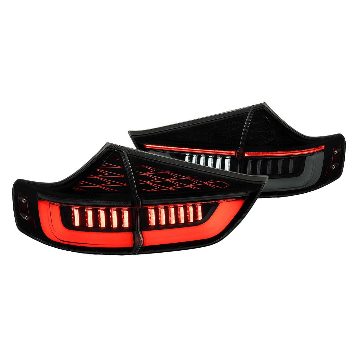 Fits 2011-2014 Toyota Sienna Full LED Tail Lights w/ Sequential Turn Signal and Startup Animation (Black Housing / Smoked Lens)