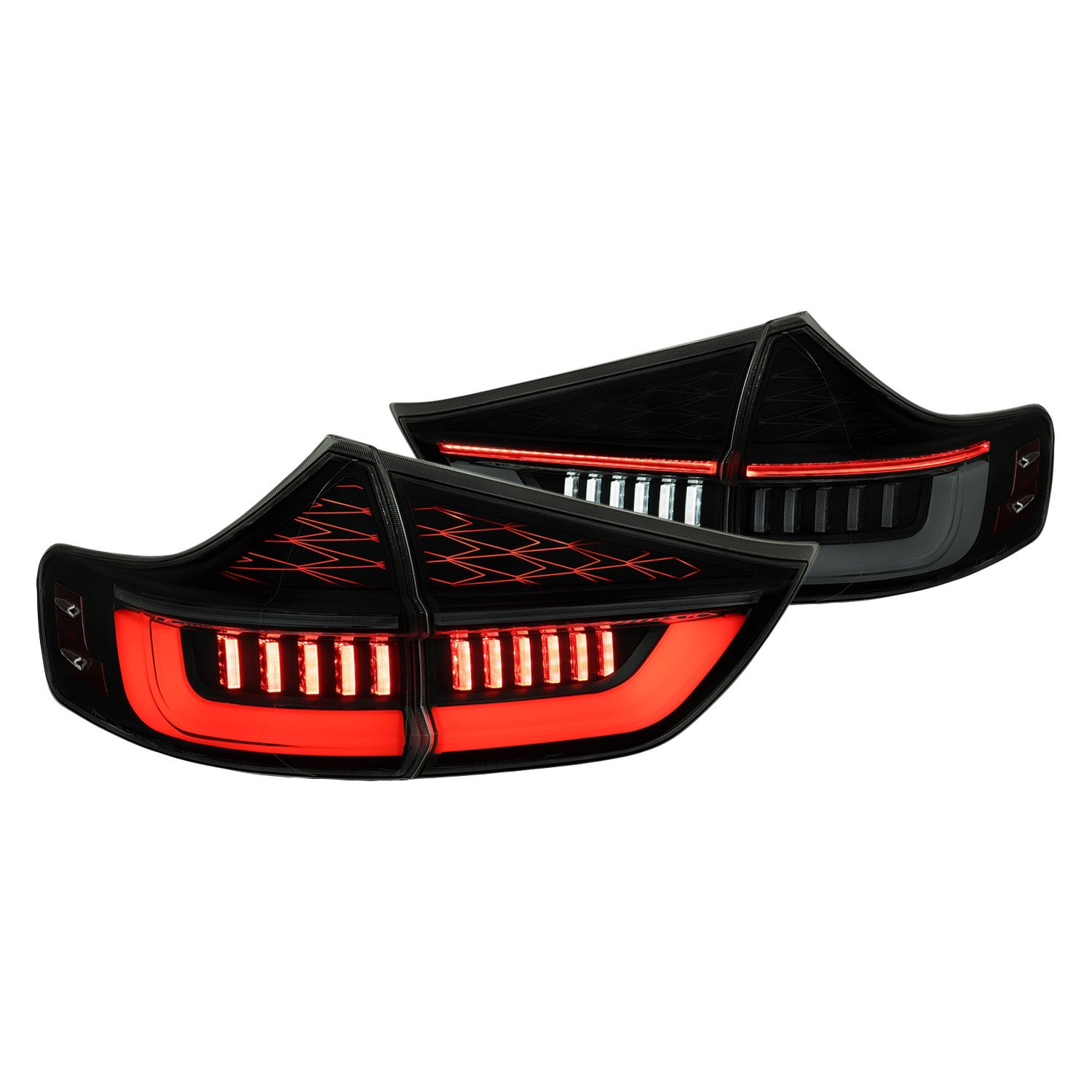 Fits 2015-2020 Toyota Sienna Full LED Tail Lights w/ Sequential Turn Signal and Startup Animation (Black Housing / Smoked Lens)