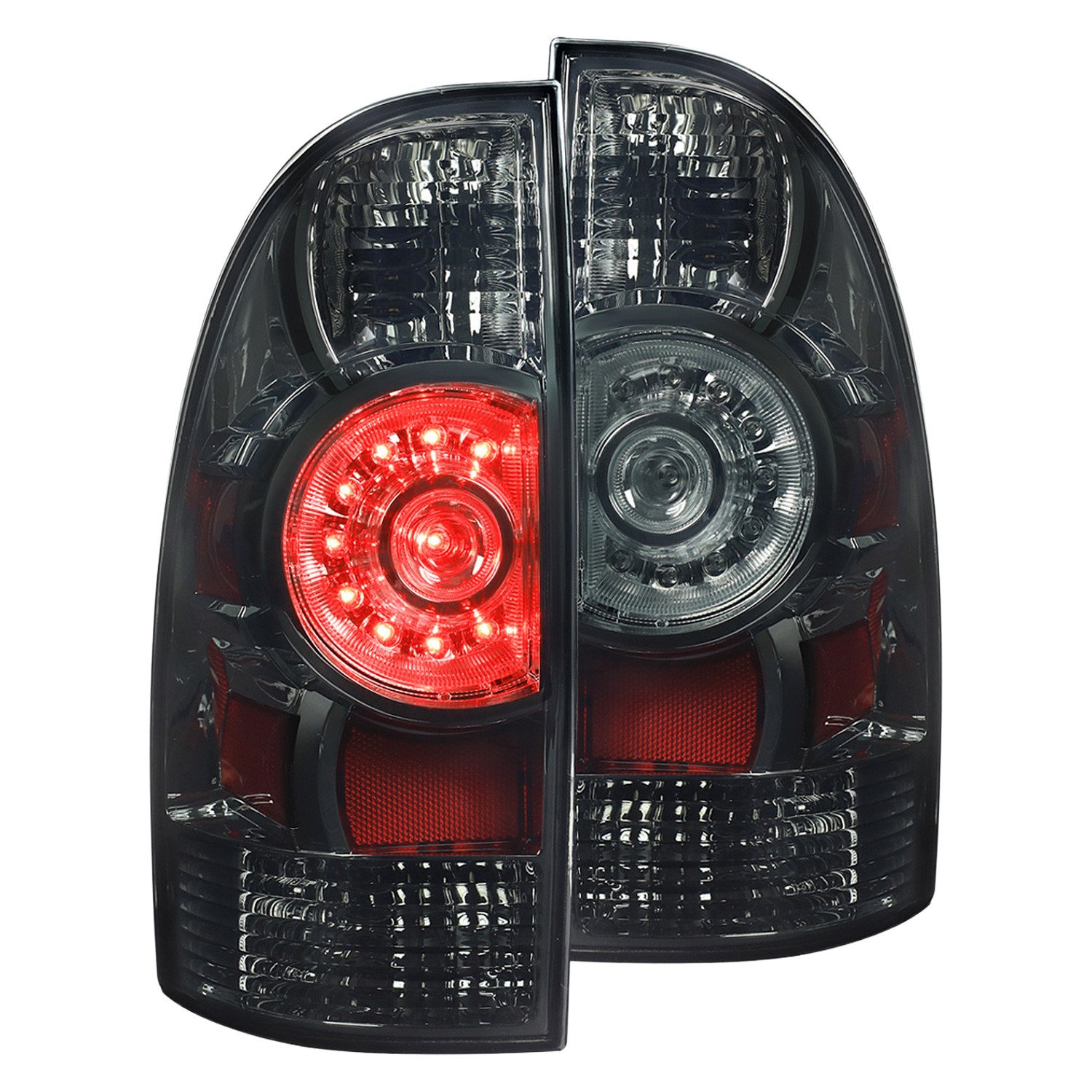 Fits 2005-2015 Toyota Tacoma LED Tail Lights (Chrome Housing/Smoked Lens)