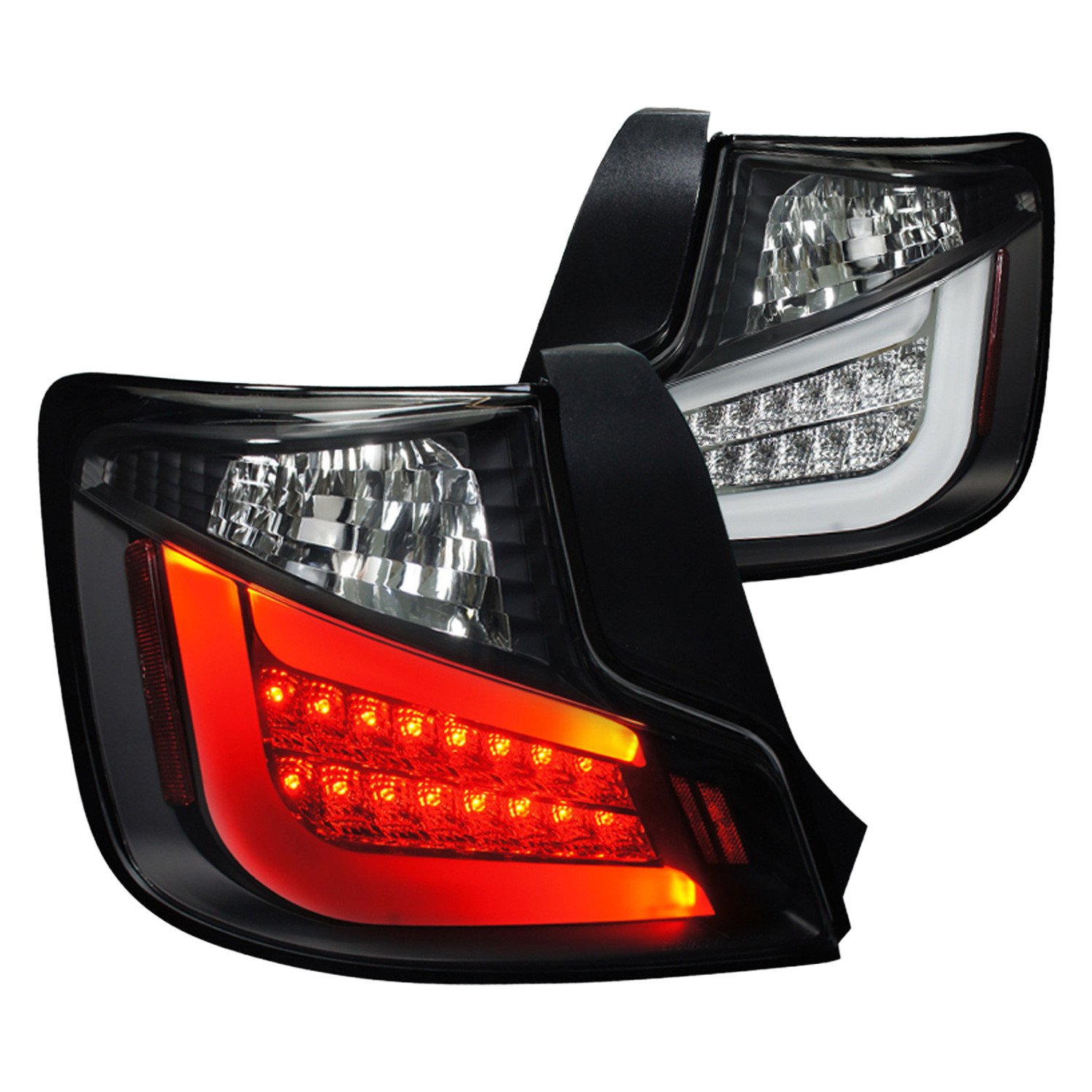 Fits 2011-2013 Scion tC LED Tail Lights (Matte Black Housing/Clear Lens)