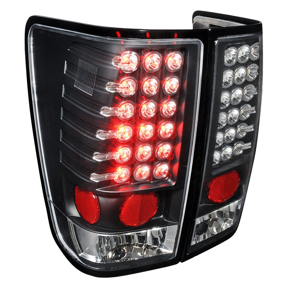 Fits 2004-2015 Nissan Titan LED Tail Lights (Matte Black Housing/Clear Lens)