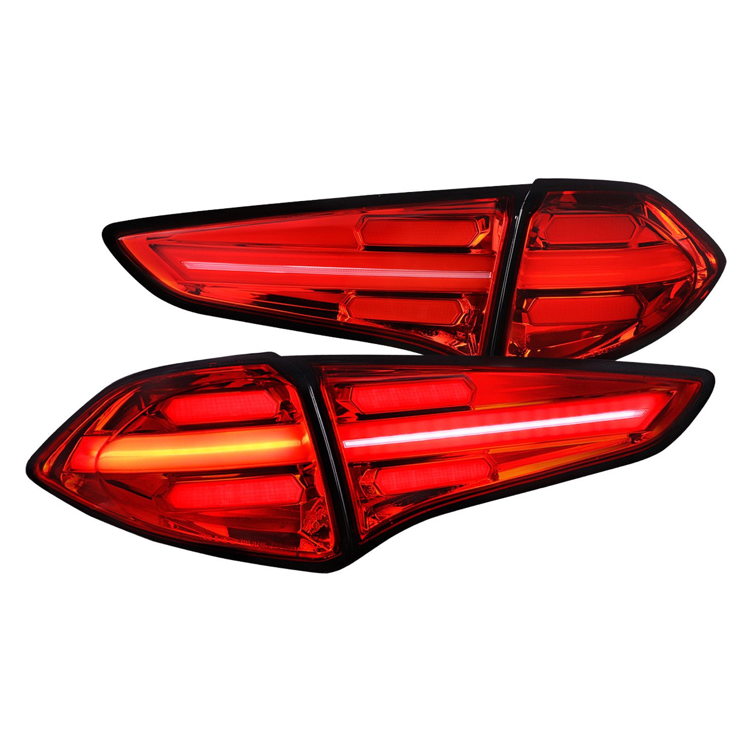 Fits 2016-2018 Hyundai Tucson LED Bar Tail Lights(Chrome Housing/Red Lens)