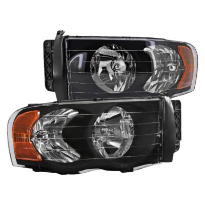 Fits 2002-2005 Dodge RAM 1500/ 2003-2005 RAM 2500 3500 Factory Style Headlights (Matte Black Housing/Clear Lens)